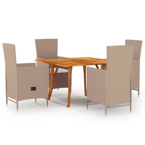 Red Barrel Studio® 5 Piece Patio Dining Set Beige Wayfair